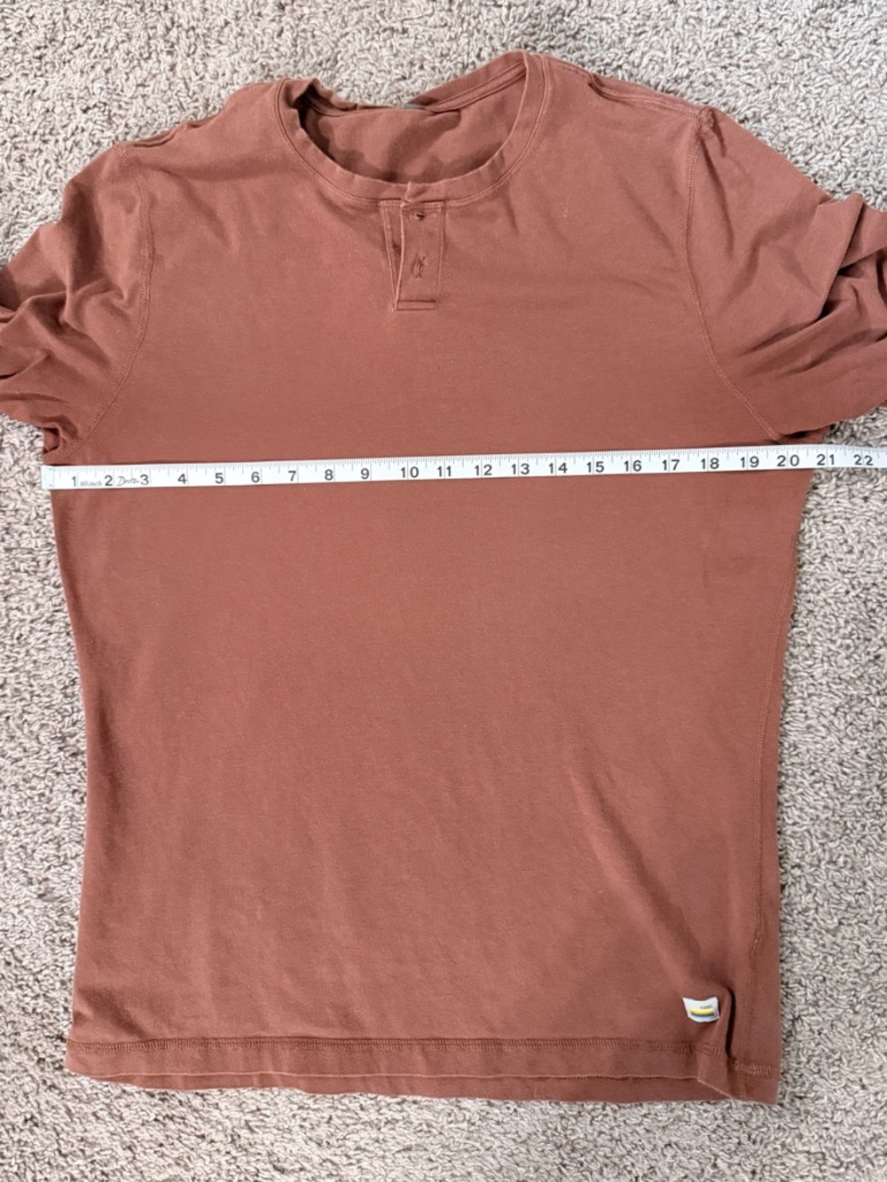 Vuori Men’s Long Sleeve Ever Henley Pima Cotton Casual Shirt - Large (Approx.) - Picture 8 of 9